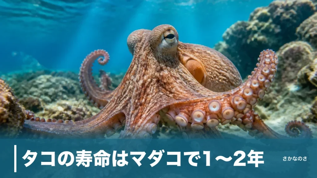 タコの寿命はマダコで1〜2年｜ミズダコ4年・産卵後に死ぬ理由を種類別に解説のアイキャッチ画像